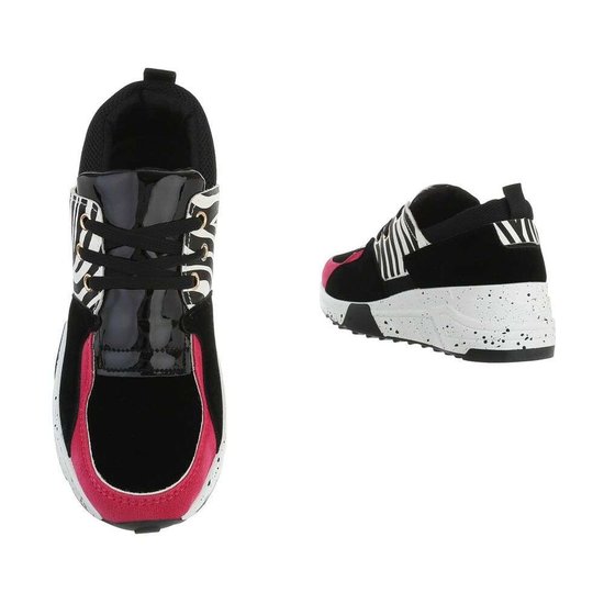 Zwarte/mix lage sneaker Debby.