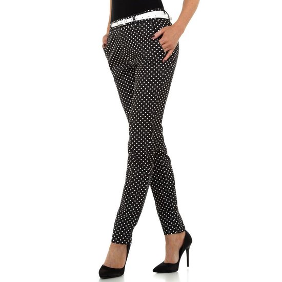 Classy zwart/witte chino broek met print.