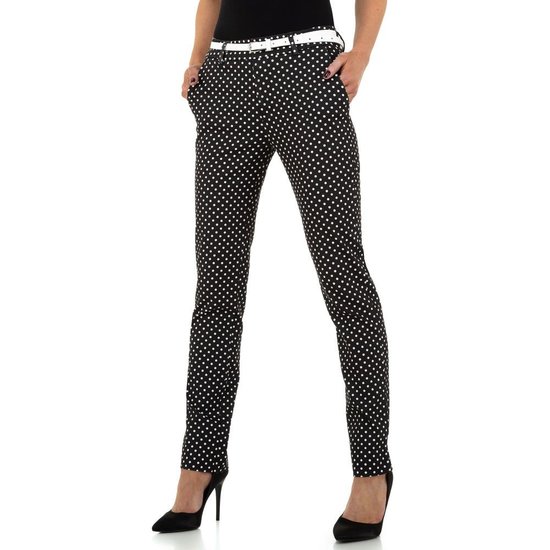 Classy zwart/witte chino broek met print.