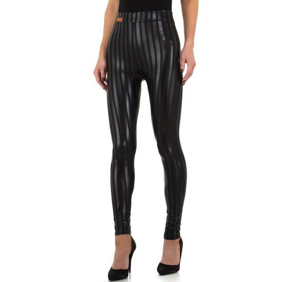 Fashion zwarte gestreepte legging.