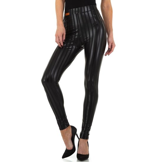 Fashion zwarte gestreepte legging.