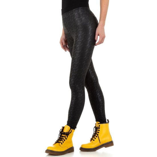 Fashion zwarte legging met motief.