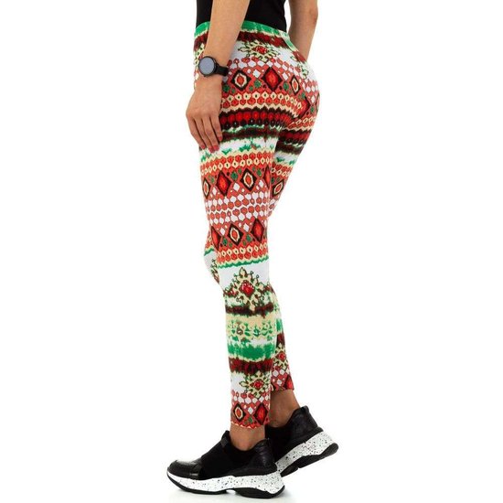 Rode legging met motief.