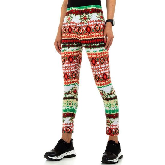 Rode legging met motief.