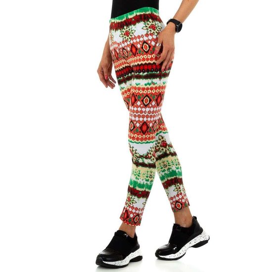 Rode legging met motief.