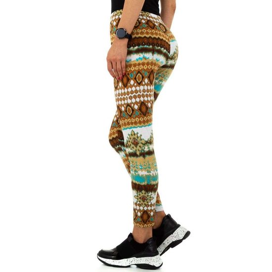 Bruine legging met motief.