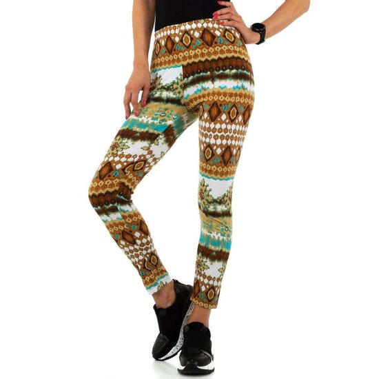 Bruine legging met motief.