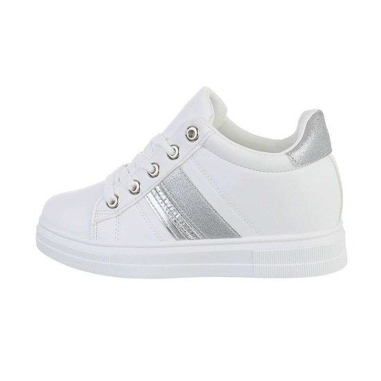Wit-zilveren hoge sneaker Kila.