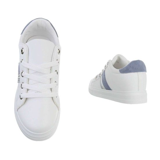 Wit-blauwe hoge sneaker Kila.