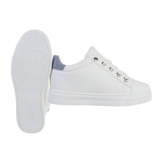 Wit-blauwe hoge sneaker Kila.