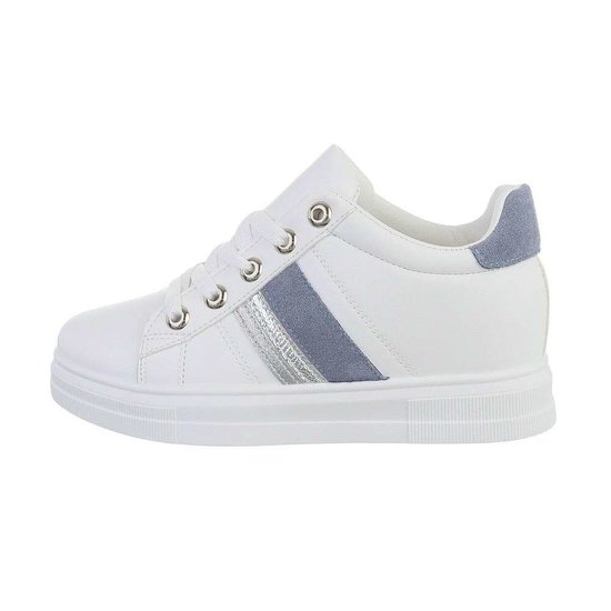 Wit-blauwe hoge sneaker Kila.