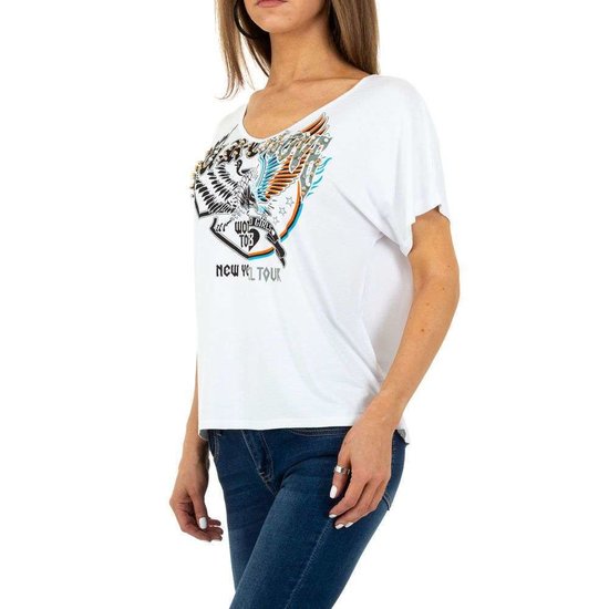 Witte t-shirt met motief.