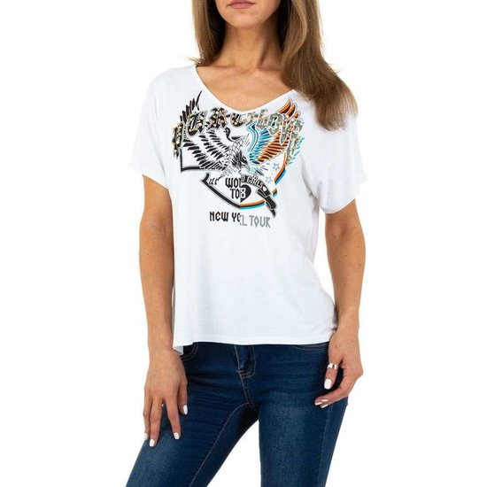 Witte t-shirt met motief.