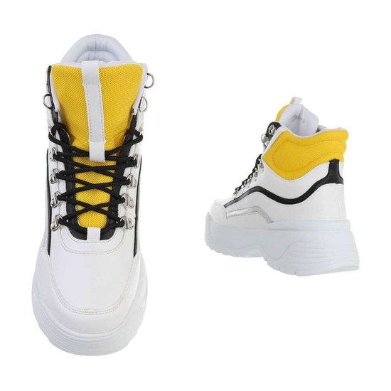 Hoge wit-gele sneaker/boot Nada.