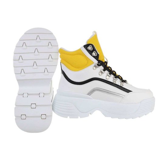Hoge wit-gele sneaker/boot Nada.