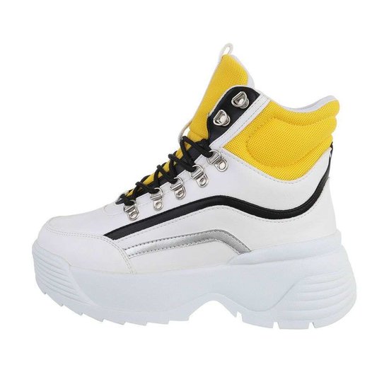 Hoge wit-gele sneaker/boot Nada.