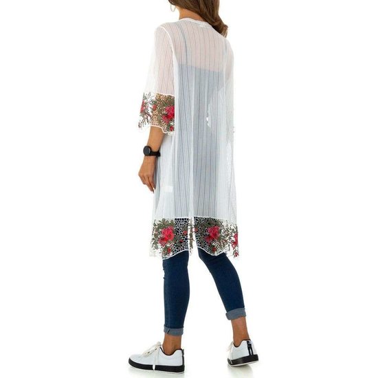 Transparante witte kimono.