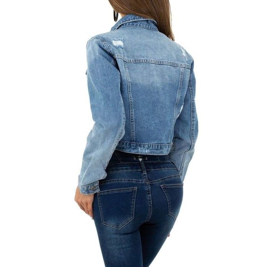 Korte jeans jacket destroyed.