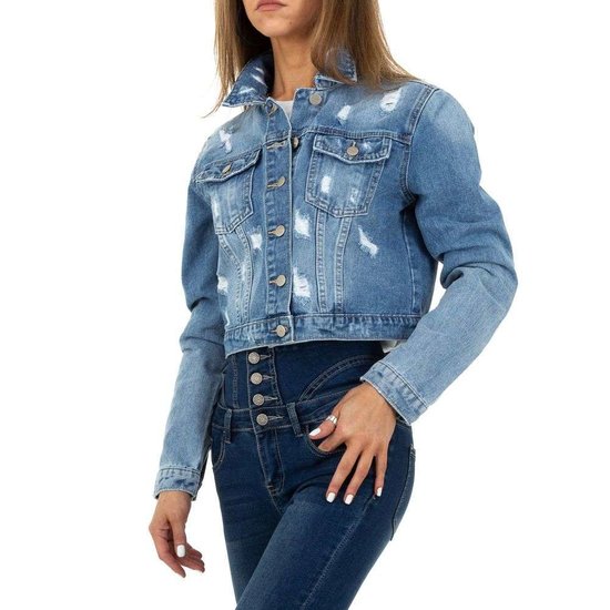 Korte jeans jacket destroyed.
