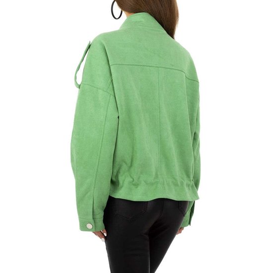 Oversized groene korte jas in velours.