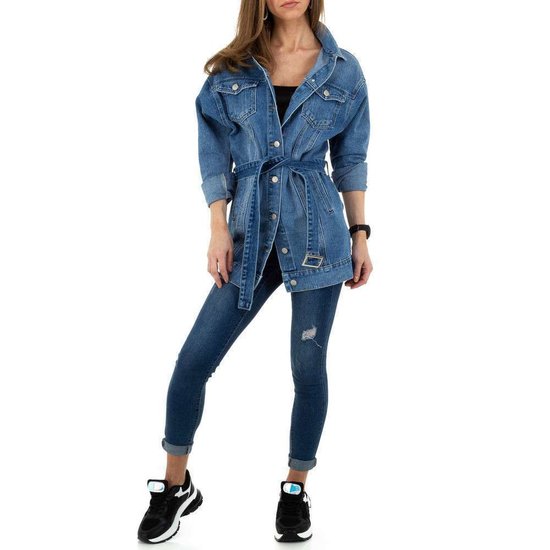 Hippe midi blue jeans jas.