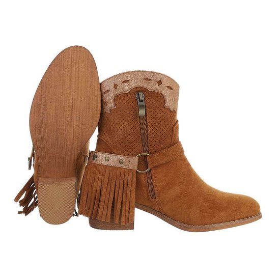 Camel biker-western boot Sanne.