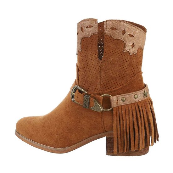 Camel biker-western boot Sanne.