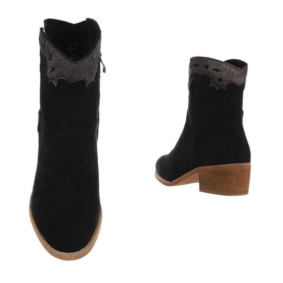 Zwarte daimen biker-western boot Sanne.