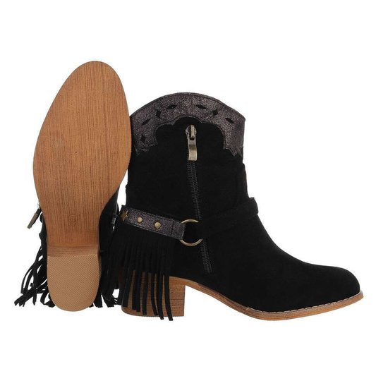 Zwarte daimen biker-western boot Sanne.