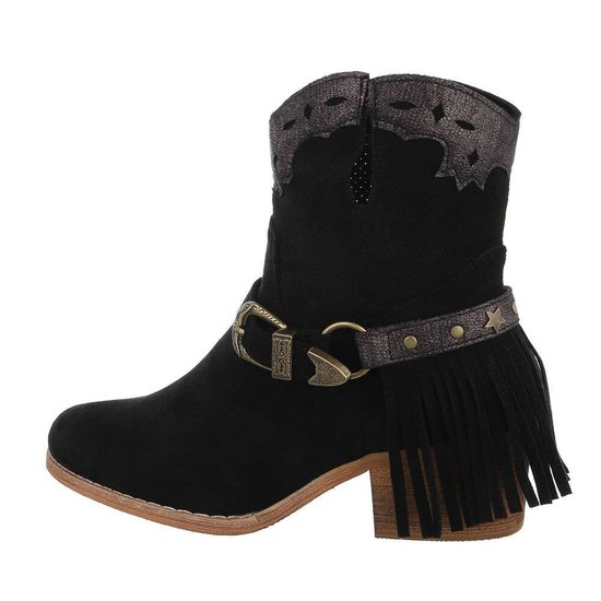 Zwarte daimen biker-western boot Sanne.