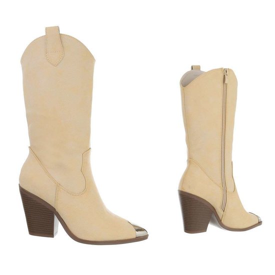 Halfhoge beige laars Arwa.