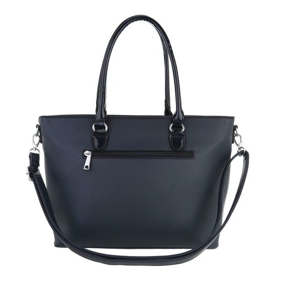 Classy donker blauwe schopperbag.