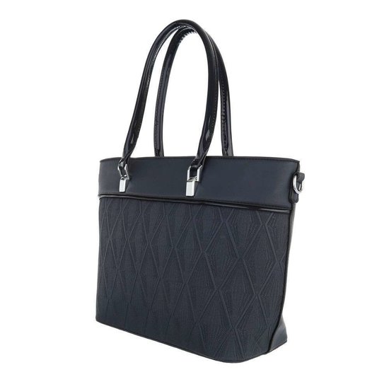 Classy donker blauwe schopperbag.