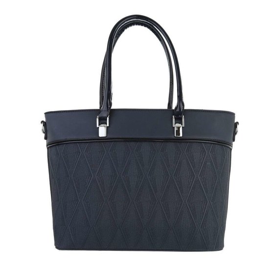 Classy donker blauwe schopperbag.