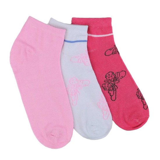 Assortiment van 12 paar dames sokken  rose/rood/wit. 35-38