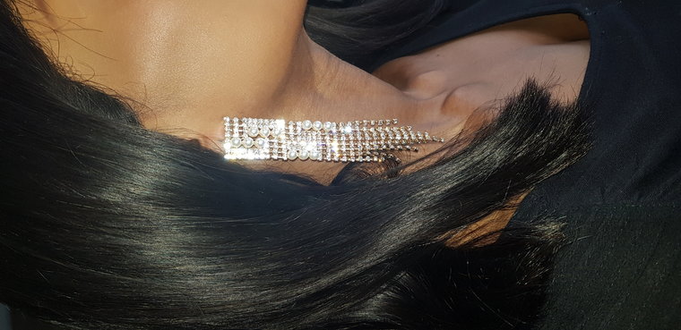Fashion gouden oorbellen in tassel design.