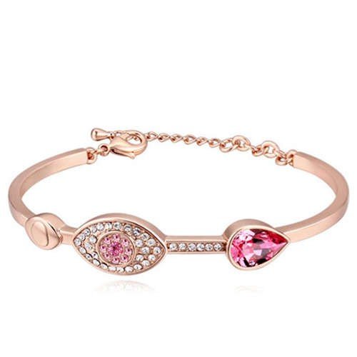 Elegante rose gouden armband met rose motief.