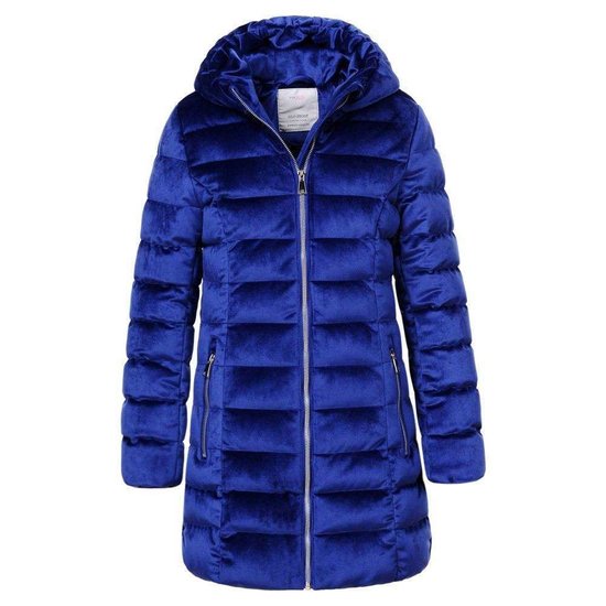 Modieuze blauwe gewatteerde meisjes winterjas.SOLD OUT