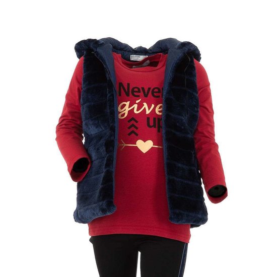 Donker blauwe fleece bodywarmer voor meisjes.