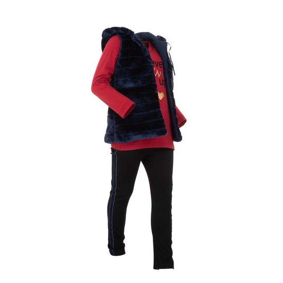Donker blauwe fleece bodywarmer voor meisjes.