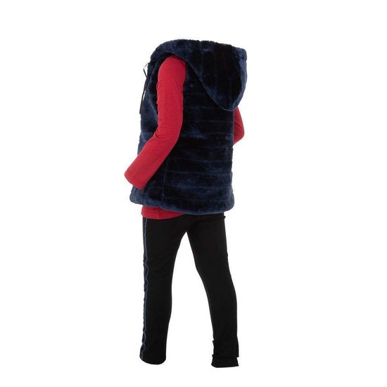 Donker blauwe fleece bodywarmer voor meisjes.