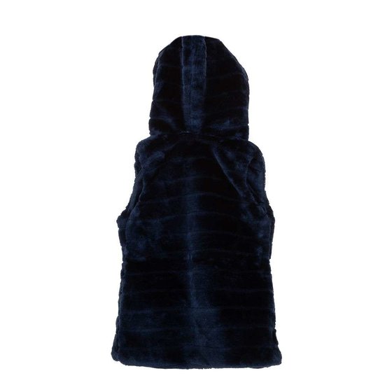 Donker blauwe fleece bodywarmer voor meisjes.