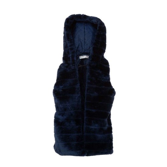 Donker blauwe fleece bodywarmer voor meisjes.