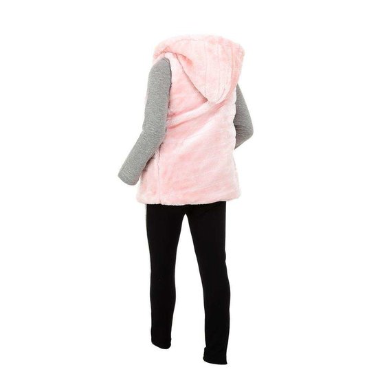 Rose fleece bodywarmer voor meisjes.