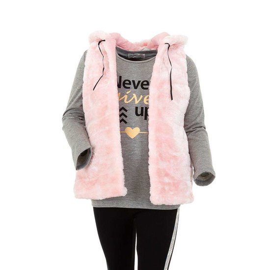 Rose fleece bodywarmer voor meisjes.