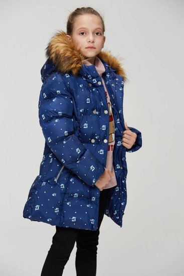 Hippe blauwe gewatteerde meisjes winterjas.SOLD OUT