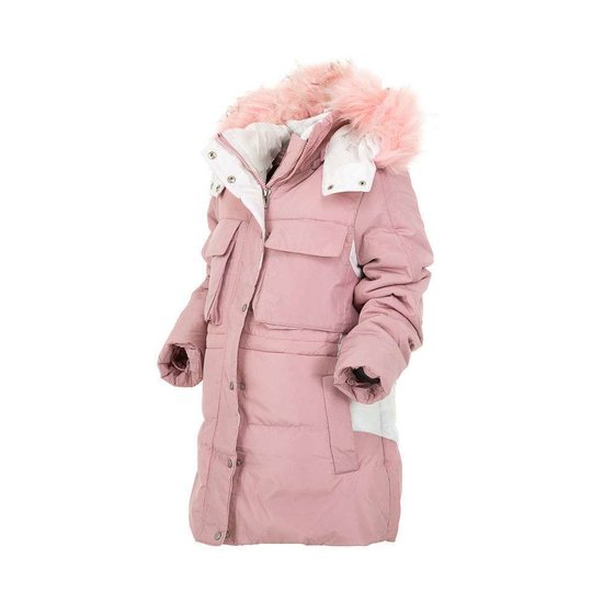 Classy rose gewatteerde meisjes winterjas.