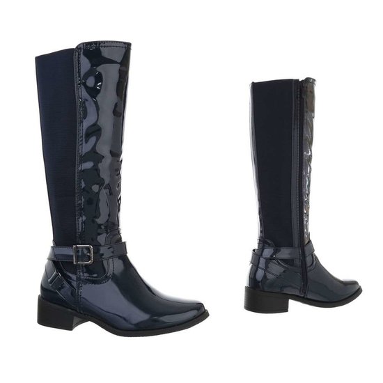 Classy hoge donker blauwe laars Esmee.