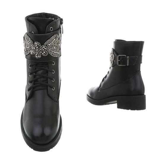 Trendy zwarte bikerboot Dila.