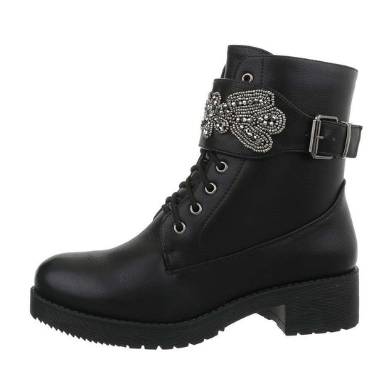 Trendy zwarte bikerboot Dila.